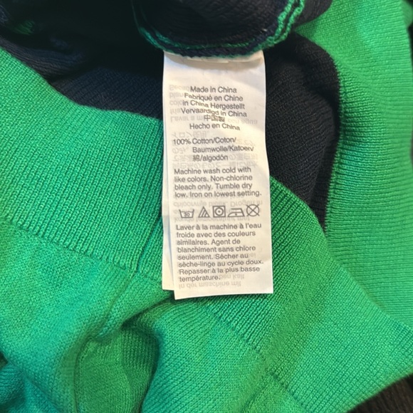 J. Crew Green and Black Crewneck Sweater with Polka Dots - Picture 5 of 5